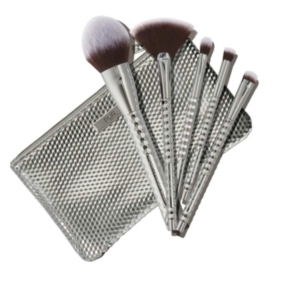 PUR Silver 5 Piece Makeup Brush Set